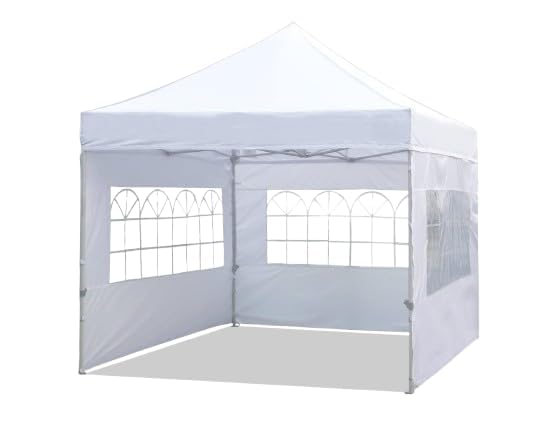 nath ji gazebo outdoor canopy tent (10 x 10 feet) with 3 side window european covers - waterproof gazebo tent | portable tent | canopy 2 mins installation (white)