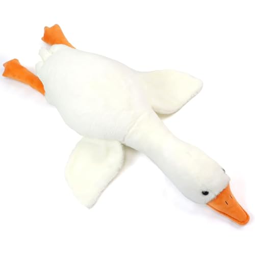 Juguete De Peluche De Ganso, Almohada De Felpa De Pato Animal De Peluche De Ganso Blanco Grande Lindo, Aspecto Suave y Lindo Almohada De Felpa De Ganso Blanco Grande Regalo De Cumpleaños Niña 50 Cm