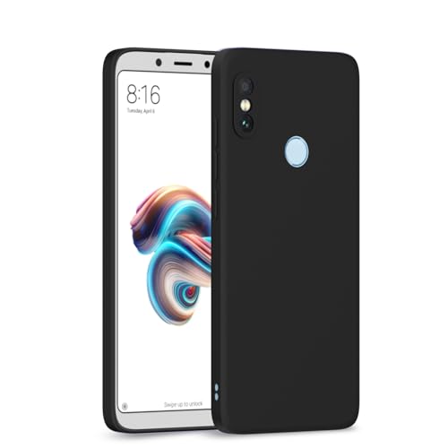 Image of Outlouders Back Cover for Redmi Note 5 Pro | Camera Protection | Durable Soft Matte Silicone Bumper Case (Black)