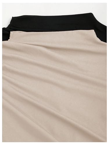 SweatyRocks Women's 2 Pack Ruched Mock Neck Long Sleeve T Shirt Fitted Tee Tops3