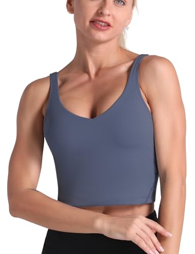 Image of Dragon Fit Sports Bra for Women Longline Padded Bra Yoga Crop Tank Tops Fitness Workout Running Top