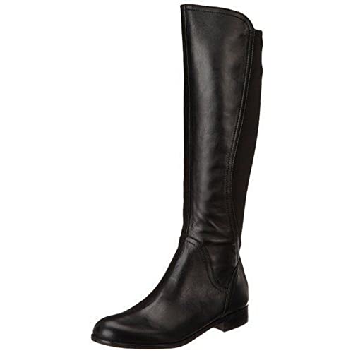 Franco Sarto Women's Marielle Black Leather and Fabric Stretch Boot - M