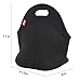 yookee home Black Lunch Bag, Insulated Lunch Box, Thick and Reusable Thermal Lunch Tote Bag, Small Neoprene Lunchbags with Zipper for Adults Kids Nurse Teacher School Work Outdoor Travel Picnic