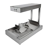 Calentador de patatas fritas de 750 W, estación de calor eléctrica para patatas fritas, acero inoxidable, calentador de patatas fritas, vitrina con iluminación y pala, calentador de alimentos para