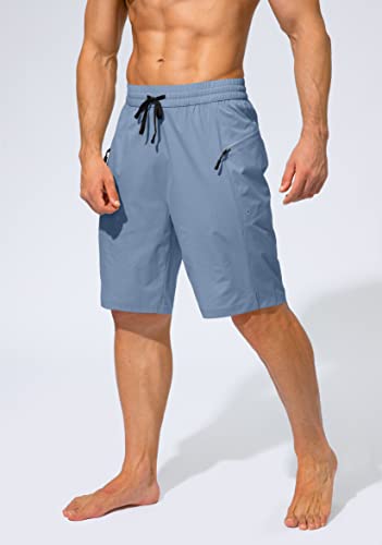 Image of Men's Swim Trunks Quick Dry Board Shorts with Zipper Pockets Beach Shorts Bathing Suits for Men - No Mesh Liner