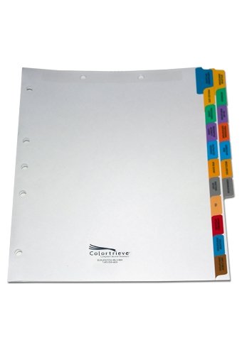 Allied Health Credentialing Tab Divider Set, 18 Preprinted Side Tabs, White Stock (Box of 25 Sets)