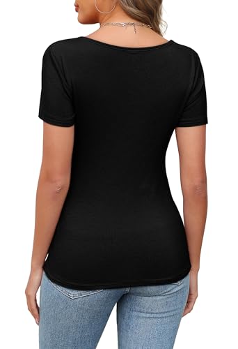 XIEERDUO Womens Summer Tops Short Sleeve Shirts for Women Sexy Tops Y2K Shirts One Piece Cutout Tops4