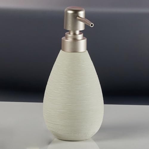 Image of SaSaSa Ceramic Soap Dispenser with Stylish Refillable Pump Bottle for Bathroom Handwash & Kitchen Wash Basin, Perfect for Hand Soap, Lotion and Shampoo, White, (Set of 1) (11328)