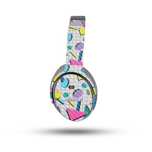 Image of MightySkins Carbon Fiber Skin Compatible with Bose QuietComfort 35 II Headphones - Awesome 80s | Protective, Durable Textured Carbon Fiber Finish | Easy to Apply