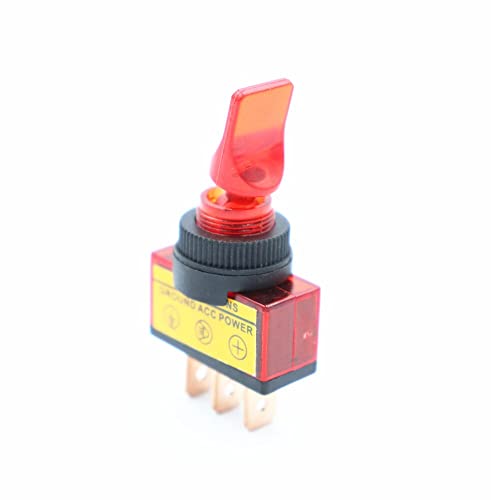 Interrupteur de voiture 12V à bascule lumineux bouton rouge