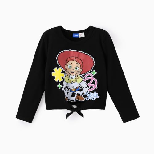 Image of Disney Frozen Princess Minnie Stitch Girl Clothes Long Sleeve Knot Front Sweatshirt Flare Pants Fall 2 Piece Outfit 2-9Y