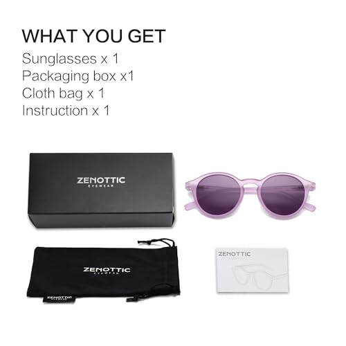 Image of ZENOTTIC Polarized Round Sunglasses, Stylish Sunglasses for Men and Women Retro Classic, Multi-Style Selection