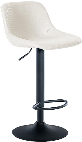 CLP Tabouret de Bar Loft I Chaise de Bar avec Dossier I Chaise pivotante à 360° réglable en Hauteur I pour la Cuisine et Le comptoir, Couleur:crème,...