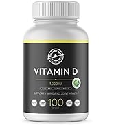 Stellar Labs Vitamin D 1,000 IU Supplement - Muscle Function, Bone Health, & Immune Support - Non...