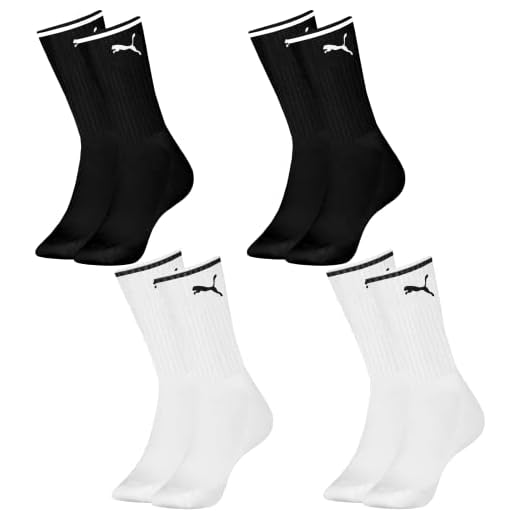 Kit 04 Pares de Meia Puma Cano Longo Esportiva Heritage | 2 Branco (4690) - 2 Preto (4690) | 39-43 | 469X_9004_9004_9053_9053_04P