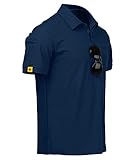 🏌【Effektives Schwitzen】: Sports Poloshirt für Herren aus 90 % Polyester, 10 % Spandex. Der Stoff ist bequem, leicht, atmungsaktiv und elastisch.