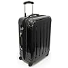 Trolleykoffer reiskoffer – harde schaal 57 cm – 2,9 kg – 4 wielen – uitgerekte vouw – zwart, zilver, rood
