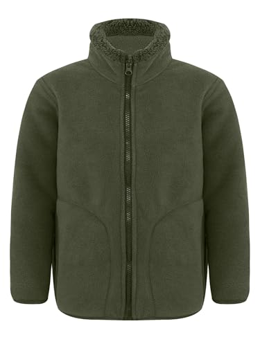 Kaerm Child Boys Girls Fleece Zipper Closure Jacket Coat Youth Long Sleeve Thick Warm Full Winter Coat Outerwear