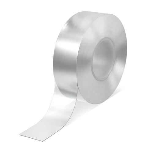 Curtain Rod Glide Tape, Shower Curtain Rod Cover, Clear Shower Ring Tapes, Quiet Curtains Rods Slide Smooth Tapes Transparent Adhesive Curtaind Slide Glide Tape (1 Inch X 16.4 Ft)