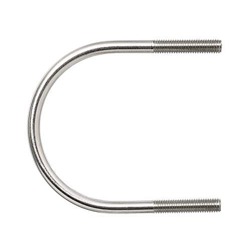 Image of Round U-Bolts 2.99 inch(76mm) Inner Width M8 Thread 304 Stainless Steel Silver with Plates Nuts Flat Washers for Car /RV /Trailer Bumper, 2Pcs