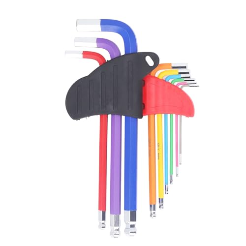 ANKROYU 9PCS M 001 Sphere End Hex Wrench, CR V Sphere End Hex Key, Industrial Maintenance Hex Tool, Home Repair Hex Wrench for Repairing Bikes