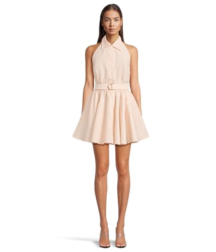 Image of Norma Kamali Halter Flared Mini Dress