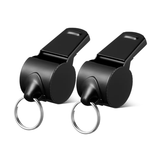 balacoo Stainless Steel Safety Whistles 2-Pack Whistles Compact Design for Sports Hiking Emergency Use
