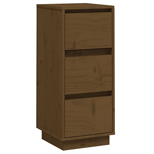 vidaXL Buffet Armoire de Rangement Organisateur de Maison Meuble de Rangement Armoire de Salon Intérieur Marron Miel 32x34x75 cm Bois Massif de Pin