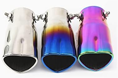 Car Accessories Heart Shaped Universal Car Exhaust Muffler Tip Stainless Steel Pipe Chrome Exhaust Tail Muffler Tip Pipe (Chrome)