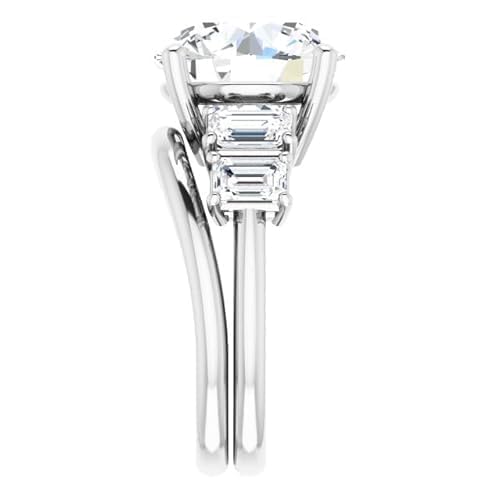 6.5 Ct Moissanite Engagement Rings Vvs1 10k 14k 18k Gold & 925 Sterling Silver Solitaire 5 Stone Moissanite Wedding Ring Christmas Gift For Women - Image 5