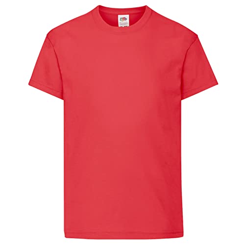 Fruit of the Loom Childrens/Kids Original Short Sleeve T-Shirt (7-8 Years) (Red)