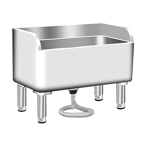 KUOYTT Évier de Sol Commercial, évier sur Pied intérieur/extérieur, bac de Service en Acier Inoxydable, Seau de Lavage Utilitaire, évier de buanderie, évier de Lavage avec Drainage pour c