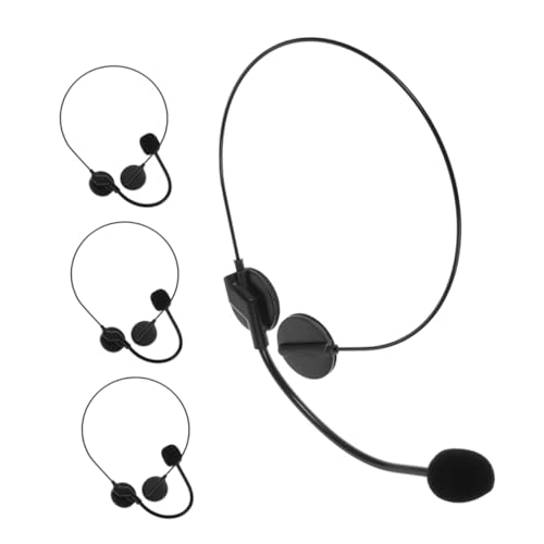 LOORGVEL 4 piezas Auriculares Falsos para Disfraz Micrófono de Juguete Ligero y Duradero Accesorio Cosplay para Fiesta Halloween para Cantante y Estrella de Rock
