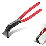 XHYASD Falzzange 45°, Abkantzange Blechzange 60 mm, Blechbiegezange mit Rutschfestem Rotem Griff, Dachdecker Werkzeug zum Biegen und Richten von Blechen