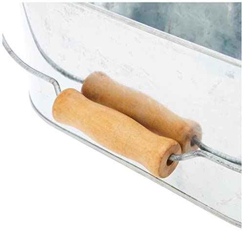 Genware NEV-GSTC2815 Tischbehälter, aus verzinktem Edelstahl, oval, 28 x 15,5 x 10 cm