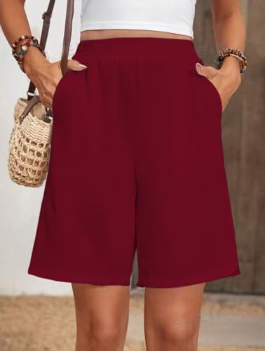 Image of Women's Outdoor Shorts with High-Waisted Design Drawstring Waist Relaxed Fit Stylish Brown Summer Wear | Women Dress | Jumpsuit | Jumpsuits for Women Stylish