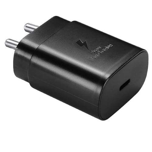 Image of 25 watt Charger Type c for Samsung 25W Charger Original Compatible with Samsung Galaxy Z Fold 5 /4 /3, Z Flip5 /4 /3, S24 /S24+ /S24 Ultra, S23 /S23+ /S23 Ultra /S23 FE S /A /M /F Series (Black, Without Cable)