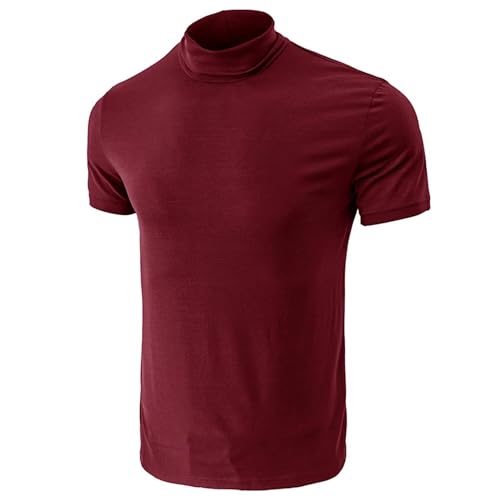 Men's Undershirt Slim Fit Cotton Stretch Mock Turtleneck T-Shirt