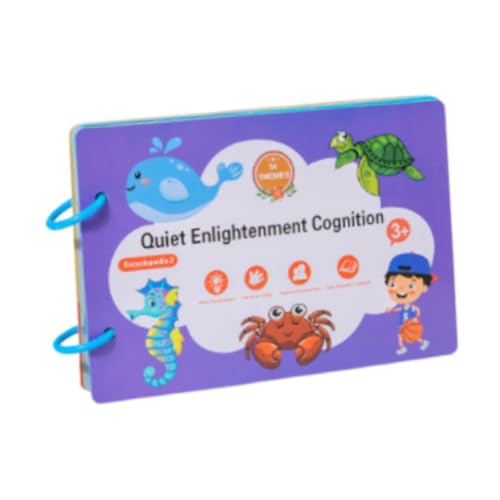Sharplace Actividad de Libro de Pegatinas Reutilizable Libro Interactivo Puzzle Multifuncional Cerebro Estático Teaser para Bebés Niños Niños, Estilo 2
