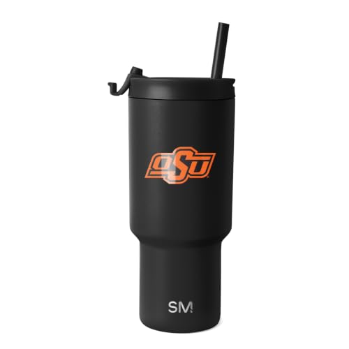 Image of Simple Modern Oklahoma State Cowboys Tumbler with Straw | 30oz | Collegiate | Trek Officially Licensed Oklahoma State University Insulated Water Bottle, Travel Mug | Football Gift for Men, Dad, Him, Her