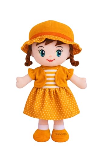 Image of Winky Doll Soft Toy for Girls Boys Kids,Orange,Rag Dolls,Cute Plush Stuffed Baby Teddy Gift Birthday, 40cm
