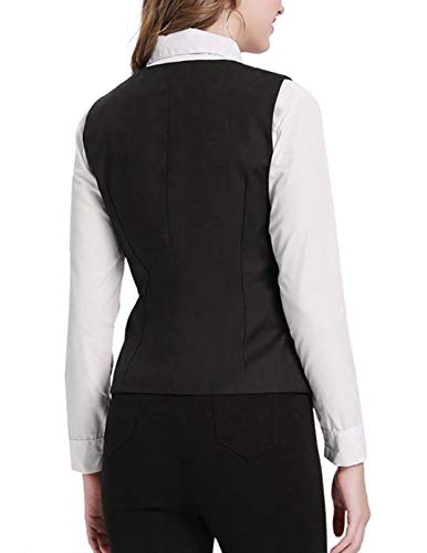 Grace Karin Women's Formal Vest Waistcoat Sleeveless Slim Fit Dressy Suit Vest(L,Black) #TOP6