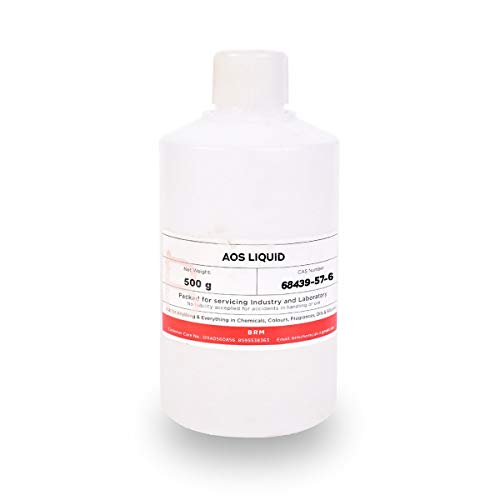 BRM Chemicals AOS Liquid - 500 Grams Alpha Olefin Sulfonate Liquid For Shampoo Making, Lotion, Creams, Cosmetic Making & DIY Personal Care For Face, Hair, Skin & Body