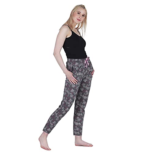 Image of Women's Cotton Printed Night Pyjama with Two Pockets