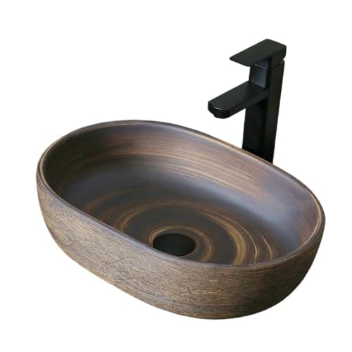 Lavabo de encimera ovalado para baño interior y hogar moderno 2