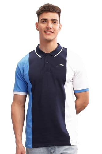 Image of ADRO Men's 100% Cotton Regular Fit Polo T-Shirt