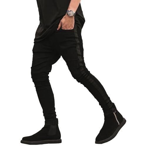 Men's Slim Fit Stretch Casual Jeans Skinny Straight Leg Denim Pants Fashion Streetwear Biker Jeans