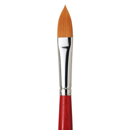 Image of da Vinci Watercolor Series 5584 CosmoTop Spin Paint Brush, Pointed Oval Synthetic with Red Handle, Size 14