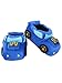 Hot Wheels Racecar Shaped 3D Novelty Toddler and Boys Plush Slippers (2-3 M US Little Kid, Blue)