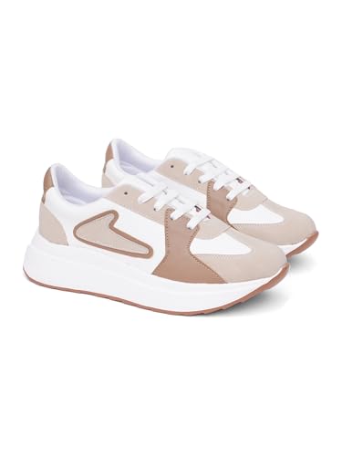 Image of TRYME Women Casual Sneakers Lace-Up Design Soft Cushioned Insole Comfortable Walking Shoes Stylish